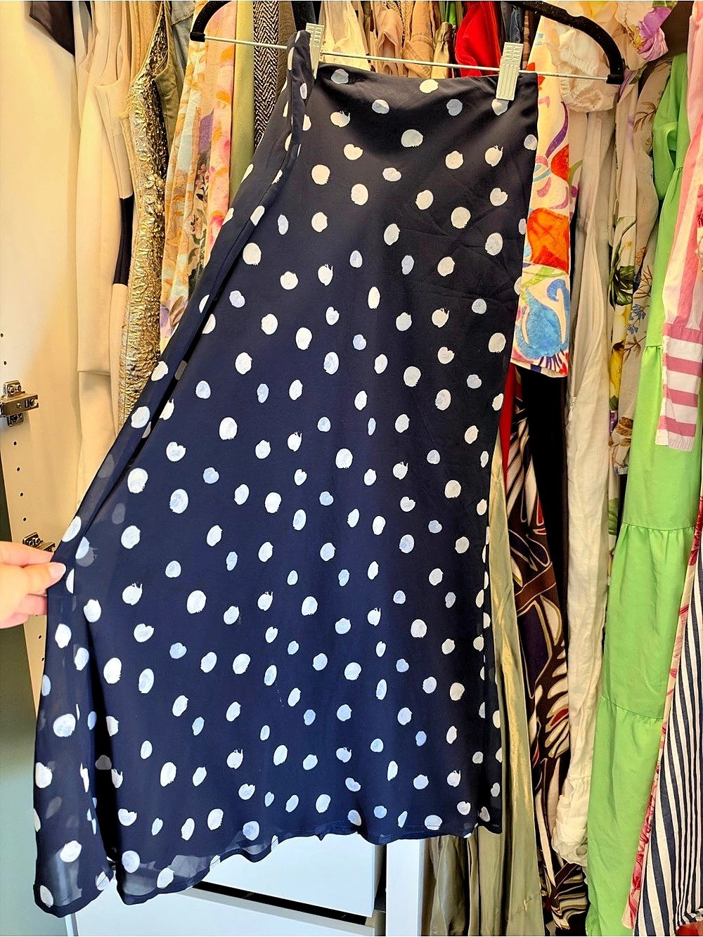 Abercrombie & Fitch Polka Dot Mini Skirt in Blue & White Size XXS